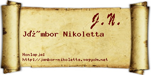 Jámbor Nikoletta névjegykártya
