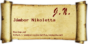 Jámbor Nikoletta névjegykártya