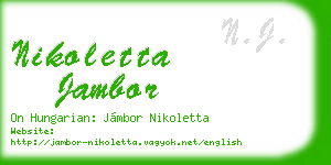 nikoletta jambor business card